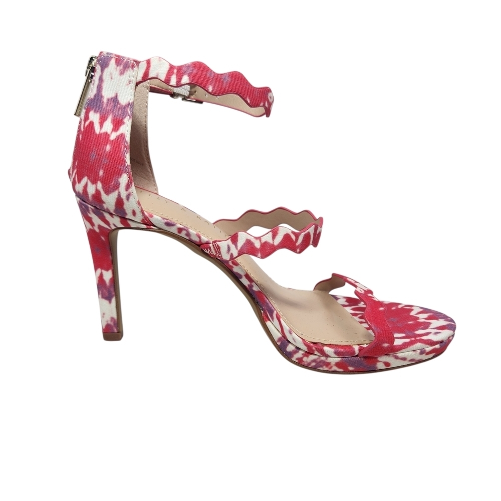 Kelly & Katie Scalloped Strappy Heels Sandals SZ 7.5 Red Purple Stiletto NWOT - Picture 3 of 14